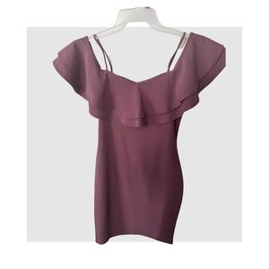 Ruffle Open Shoulder Dress